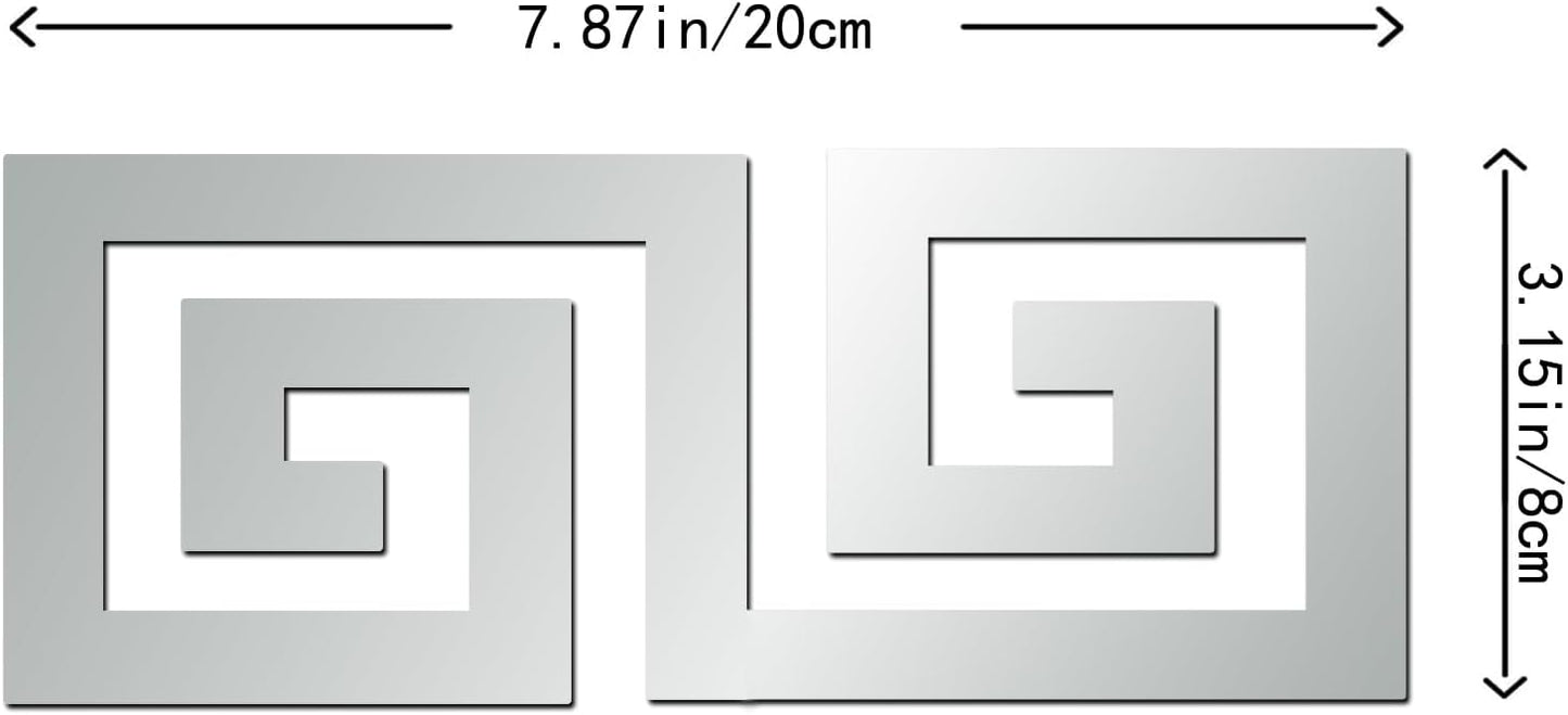 15 Pcs DIY Geometric Shape Acrylic Decorative Mirror Stickers Removable Adhesive Wall Mirror Décor for Living Room Home Background (Silver,3.15 * 7.87inches)