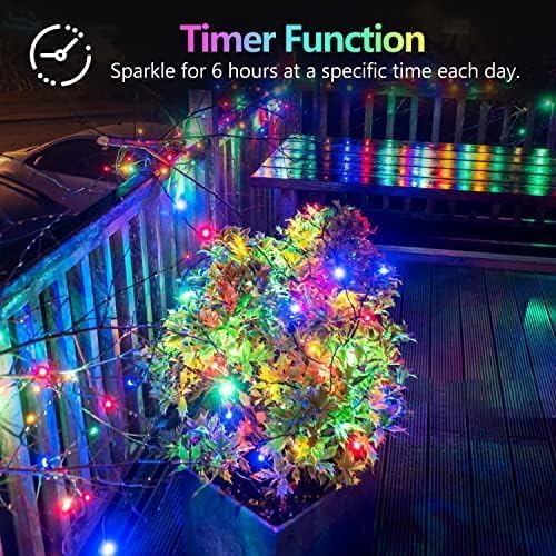 2 Pack 100LED Battery Operated Fairy Lights with Remote, 8 Modes LED String Lights with Timer, Dimmable, Memory Function, Waterproof Twinkle Lights for Outdoor Indoor Christmas Decor(Multicolor)