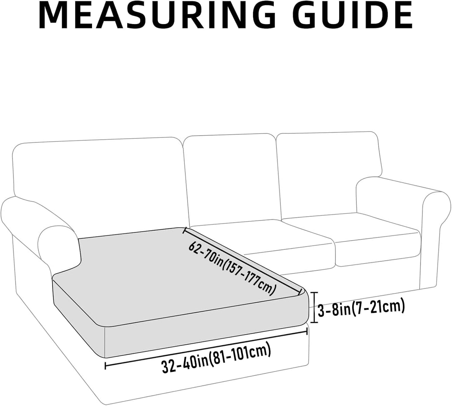 hyha Waterproof Couch Cushion Covers, Sectional Sofa Slipcovers Washable, L Shape Chaise Dog Couch Covers for Sectional Sofa, Universal Furniture Protector (1 Piece for Chaise XL, Chocolate)