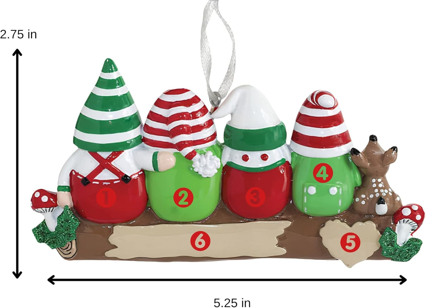 2025 Family Christmas Ornament – Personalized Ornament for Families – Custom Gnome Family Ornament – Holiday Tree Decoration Keepsake Gift (Family 4)