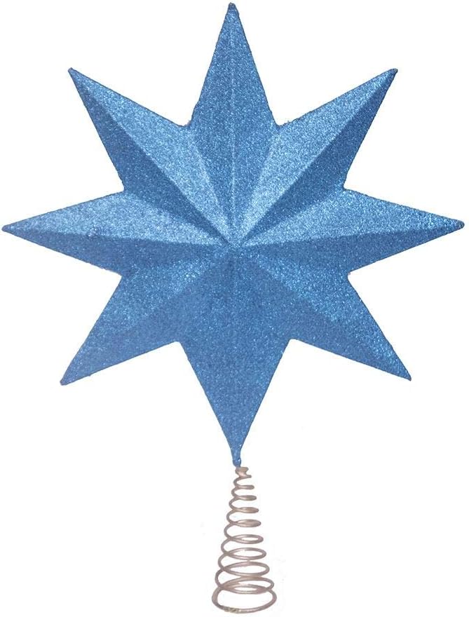 Kurt Adler 10-Point Peacock Glitter Treetop, 16-Inch