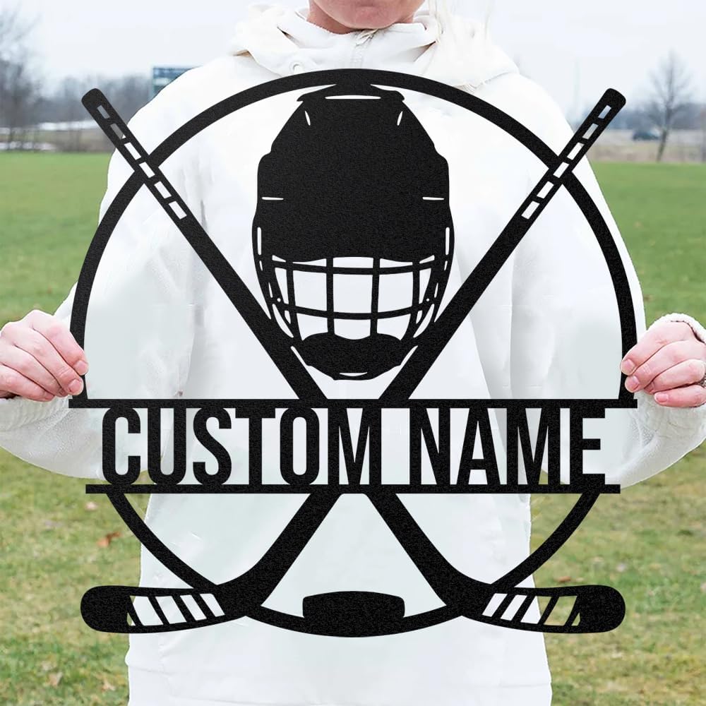 Hockey LED Wall Art with Remote – Custom Name Light Up Sign for Boys Room, Unique Gift for Hockey Players, Sports Lovers, Fans, Coaches, Man Cave, Hockey Wall Décor