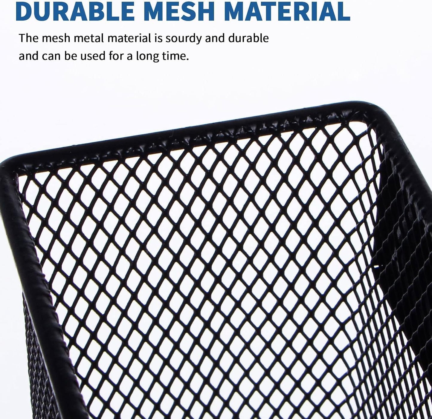 dedoot Magnetic Basket for refrigerator Storage Pencil Holder Basket Mesh Black Strong Magnetic Pen Holder for Refrigerator ,Whiteboard, Locker, Home and Office Organizer, 6.3x2.3x3.6inch,2 Pack