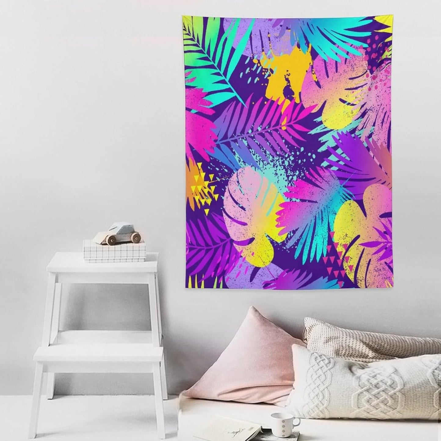 ICMOLYYENLO Palm Leaf Tapestry Wall Hanging, Tropical Leaves Plant Jungle Green Hawaiian Art Home Decor for Guest Bedroom Living Room Dormitory 40x60