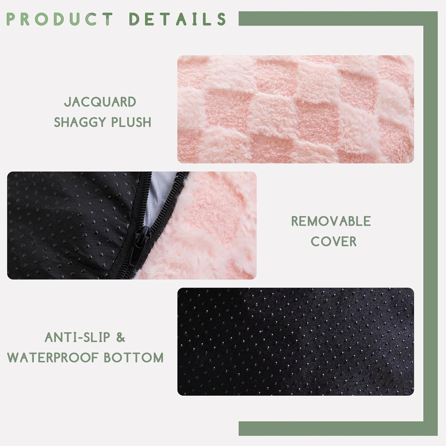 HIGOGOGO Round Stuffed Pouf Ottoman, Plaid Poufs with Foam Chunk Filling, Fluffy and Furry Pouf Foot Stool Storage Ottoman, 26 X 18 Floor Poufs Foot Rest for Living Room, Pink