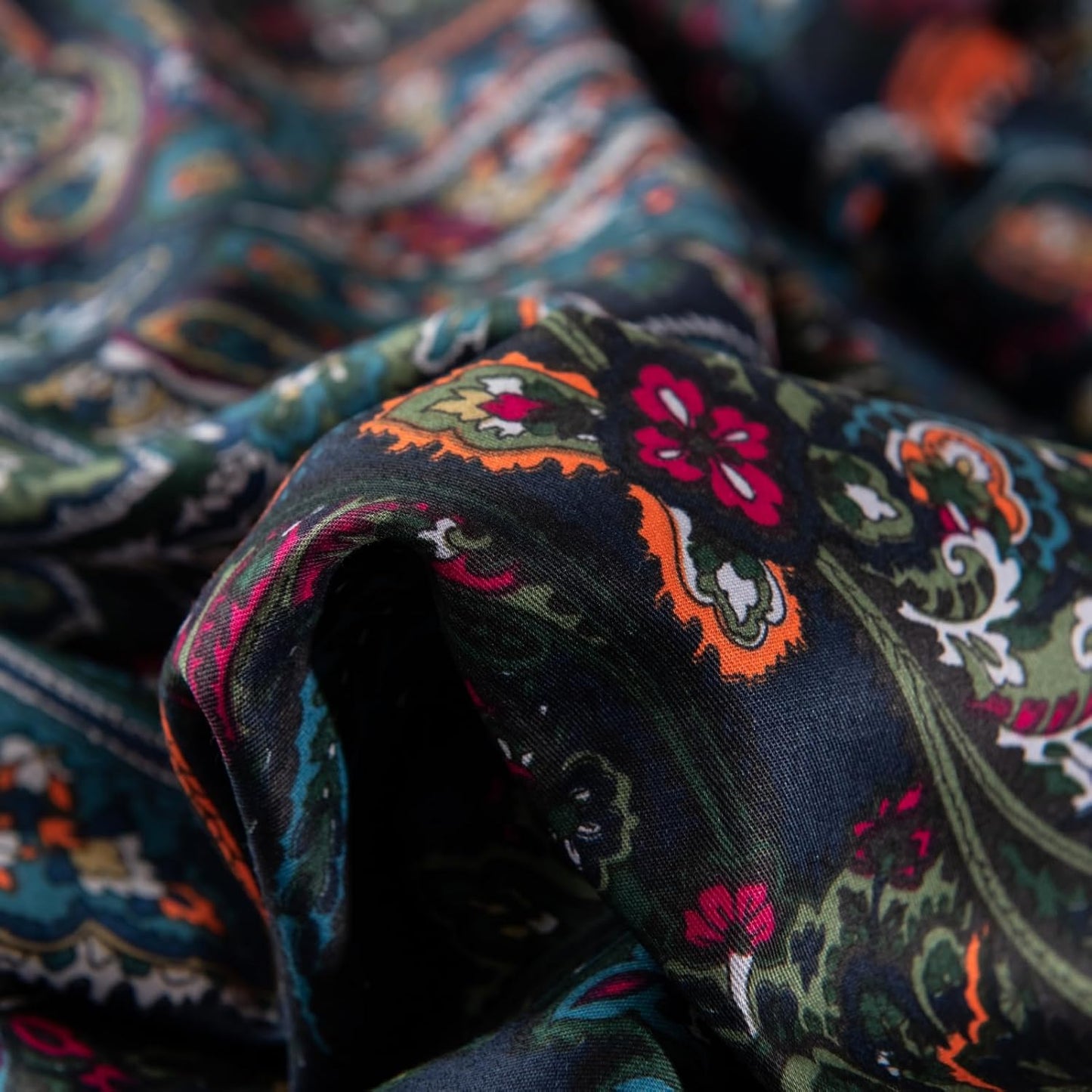 ABREEZE Luxury Vintage Black Duvet Cover Sets Damask Paisley Bedding Set Retro 100% Brushed Cotton Zipper Closure Bedding Collection Full Size