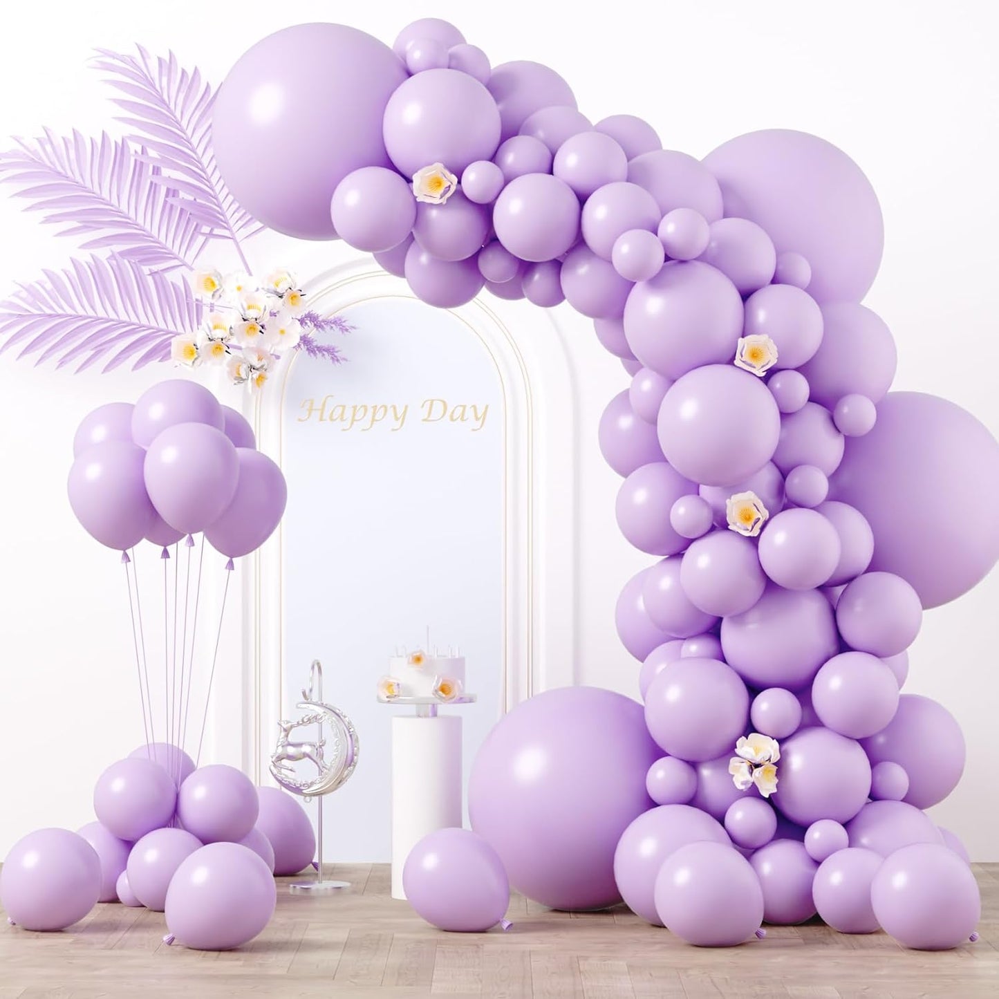 130pcs Pastel Purple Balloons Different Sizes 18" 12" 10" 5" Light Purple Latex Balloon Garland Arch Kit for Birthday Baby Shower Graduation Wedding Gender Reveal Party Decorations