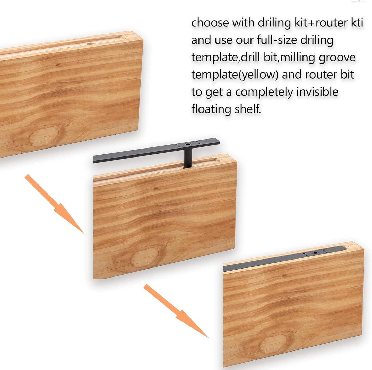 Hidden Shelf Brackets , Floating Shelf Bracket ( Additional Brackets -NO Kits) 53 Inch -2 Pcs