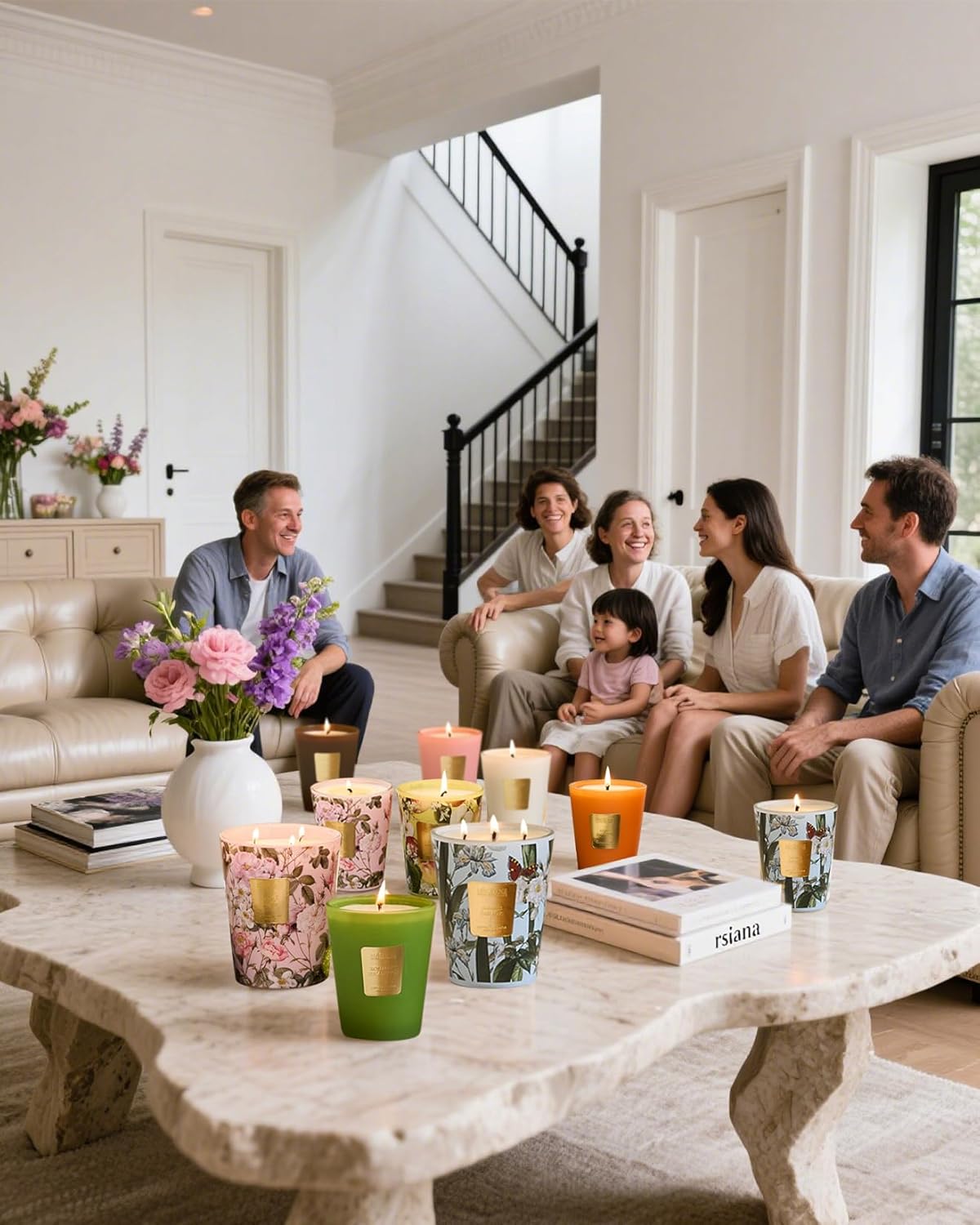 M&SENSE Violet YlangYlang Scented Candle, Soy Natural Wax Candles, 14.1oz 60H Burn Time Slow Burning, Aromatherapy Sleep Calm Home Fragrance for Women Men