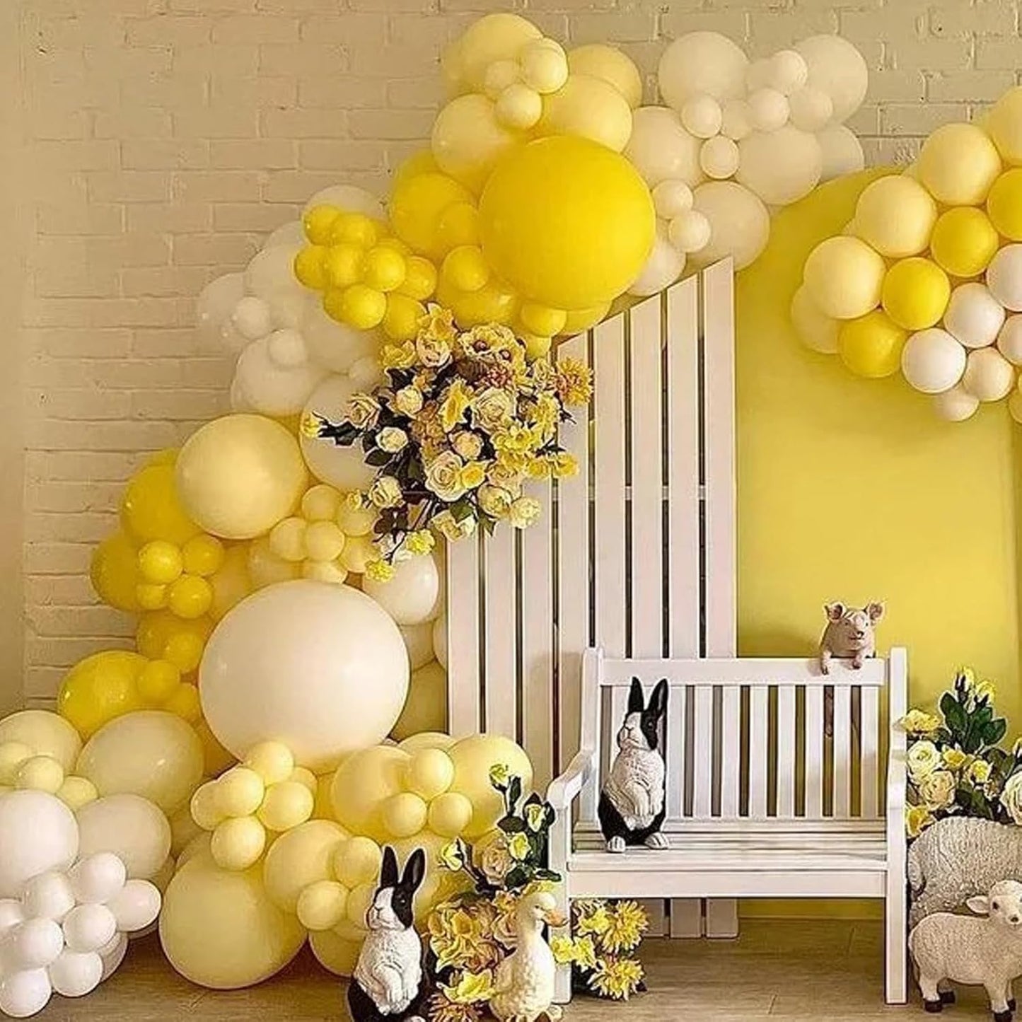 130pcs Pastel Yellow Balloons Different Sizes 18" 12" 10" 5" Light Yellow Latex Balloon Garland Arch Kit for Birthday Baby Shower Graduation Wedding Gender Reveal Party Decorations