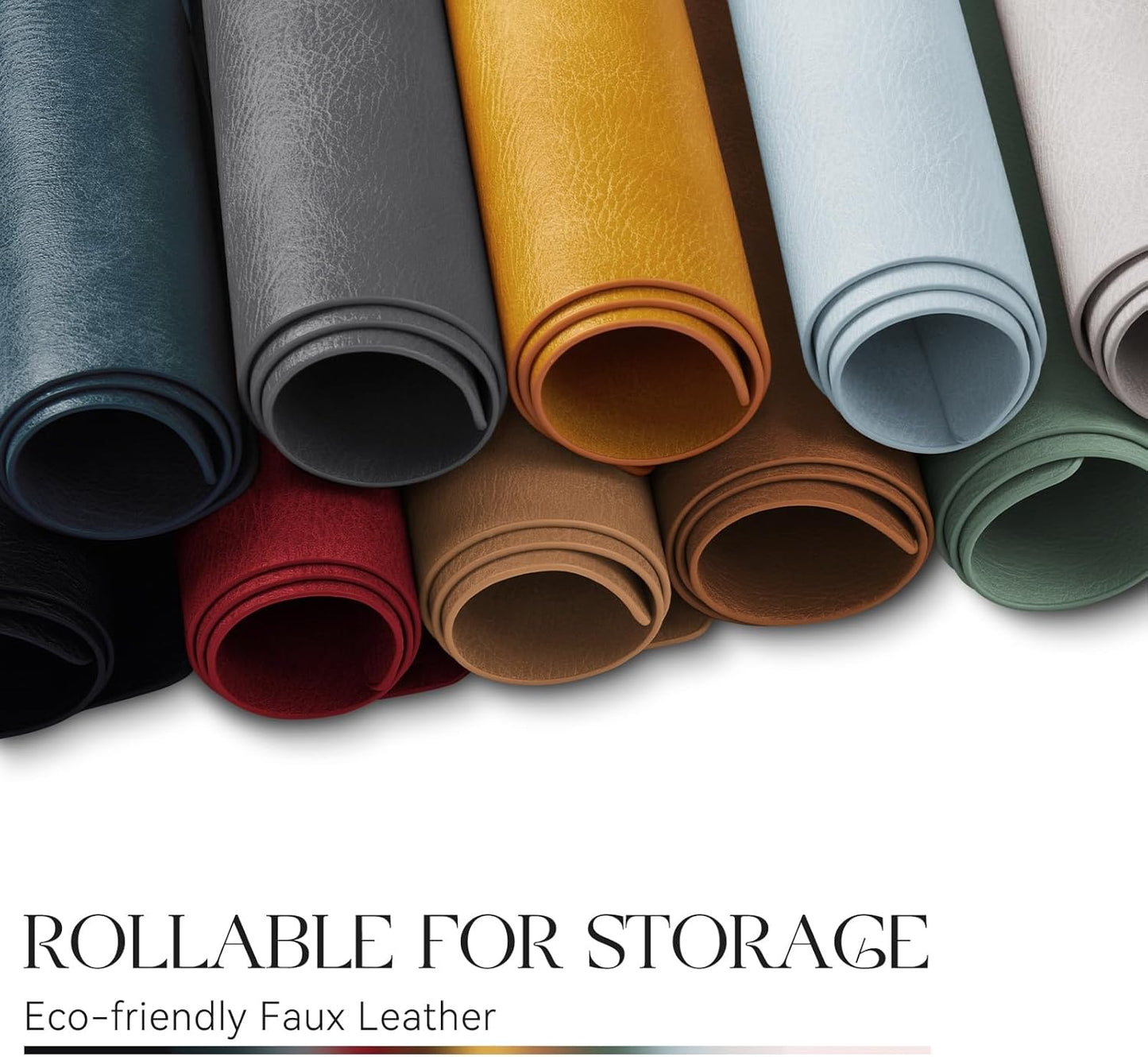 MOSAYT Vinyl Placemats Set of 8-12 X 17 Inch - Faux Leather 100% Waterproof Oil-Proof Wipeable PU Place Mats, Heat Resistant Reversible Table Mats for Kitchen, Dining, Outdoor (Grey)