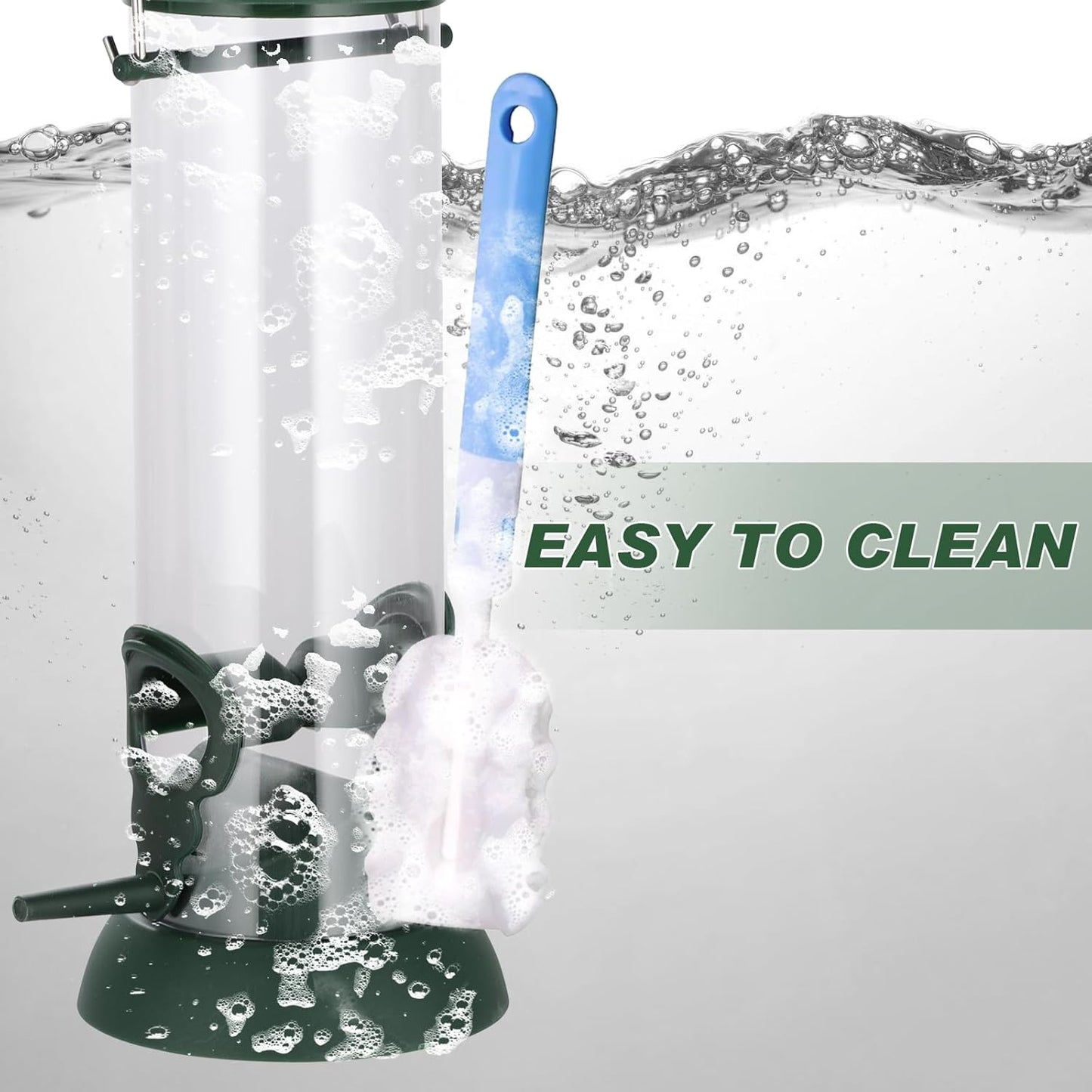 FEED GARDEN 2 Pack Tube Bird Feeders for Outdoors Hanging, Premium Hard Plastic Wild Bird Feeders with 2 Ports, Small Bird Feeder Easy-Refill&Clean, Gifts for Mom Woman, 8.5 Inch Green