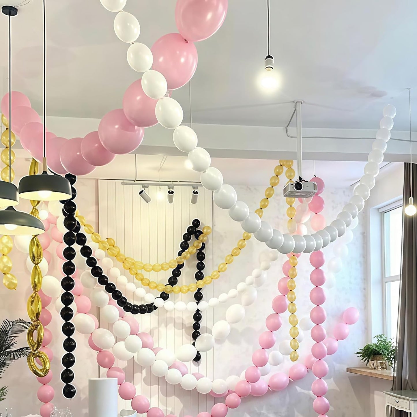 Pastel Pink Quick Link Balloons, 60PCS 10 Inch Baby Pink Linking Balloons for Making Balloon Wall Heart Arch, Tails Balloon for Girls Wedding Birthday Baby Shower Valentine's Party Decorations