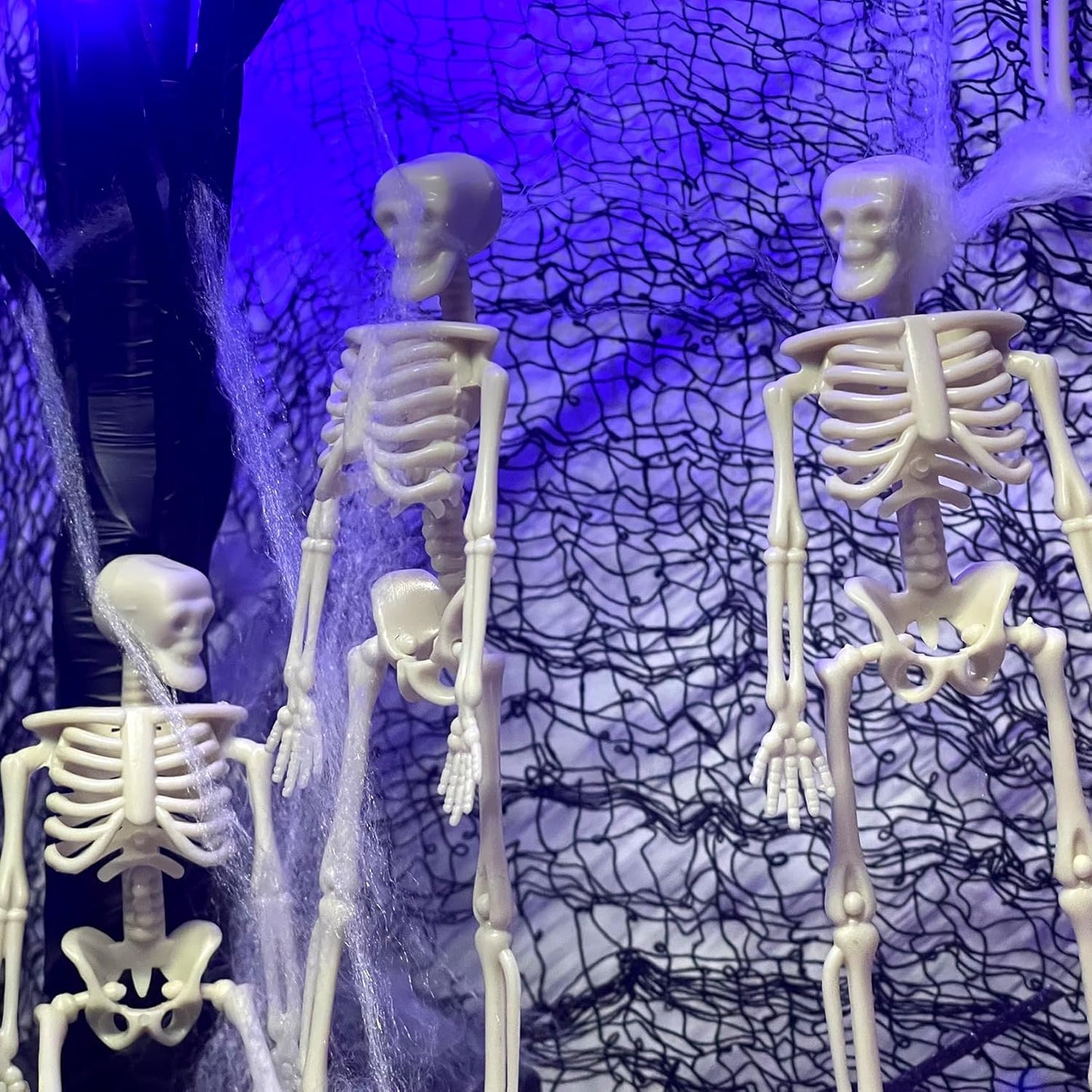 16 Pcs Halloween Mini Skeleton Figurine Decoration,6”Halloween posable Skeleton Decor,Small Plastic Skeleton Figure for Spooky Home Decor Haunted House Decorations Party Favors