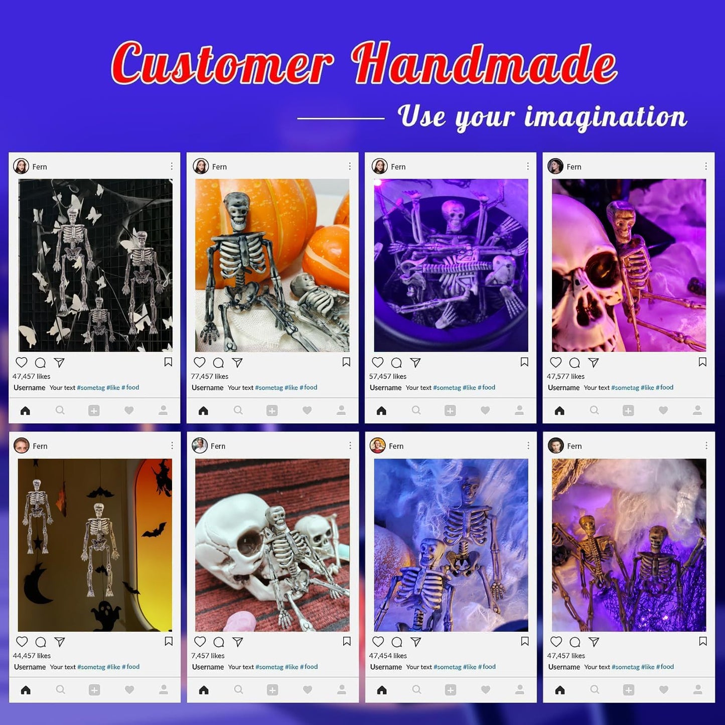 16 Pcs mini skeleton halloween decoration With hemp rope,6”small plastic posable halloween tiny skeleton figurines decor for Halloween Indoor Outdoor Graveyard Decor Haunted House Party Favors