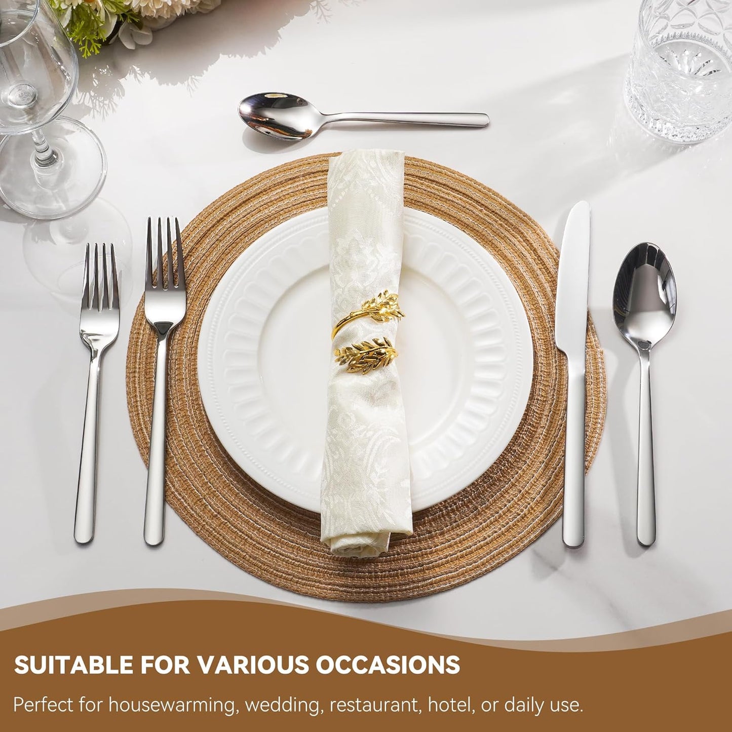 20 Piece 18/10 Stainless Steel Silverware, Rust Proof Flatware Set for 4, Heavy Duty Silverware Set, fork Spoon Knife Set, Dishwasher Safe