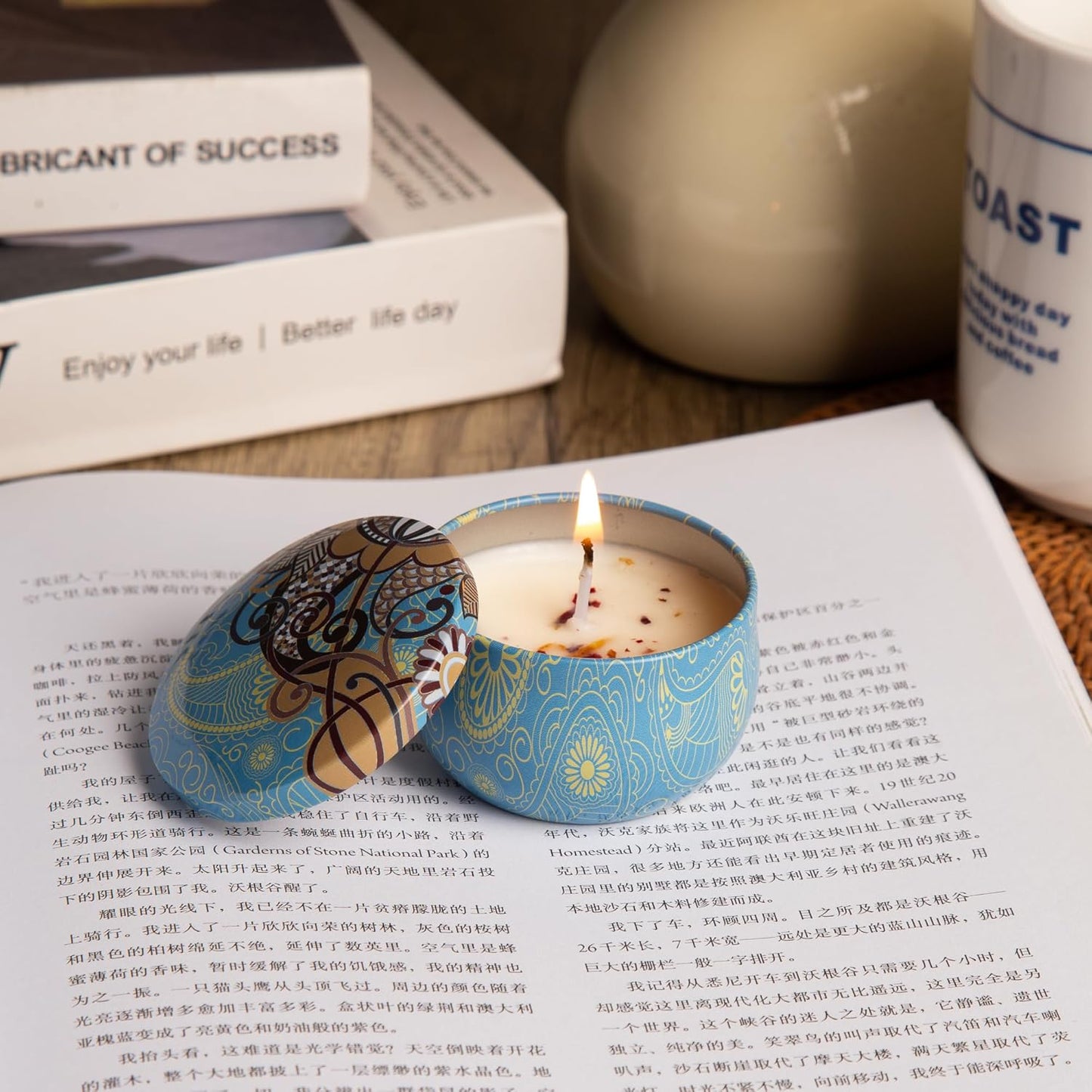 Aromatherapy Soy Candles Gift Set for Women – 4 Pack Scented Candle Set with Lavender, Rose, Jasmine & Freesia, Relaxing Stress Relief Gifts, Mother’s Day, Christmas,Small Candles for Gifts