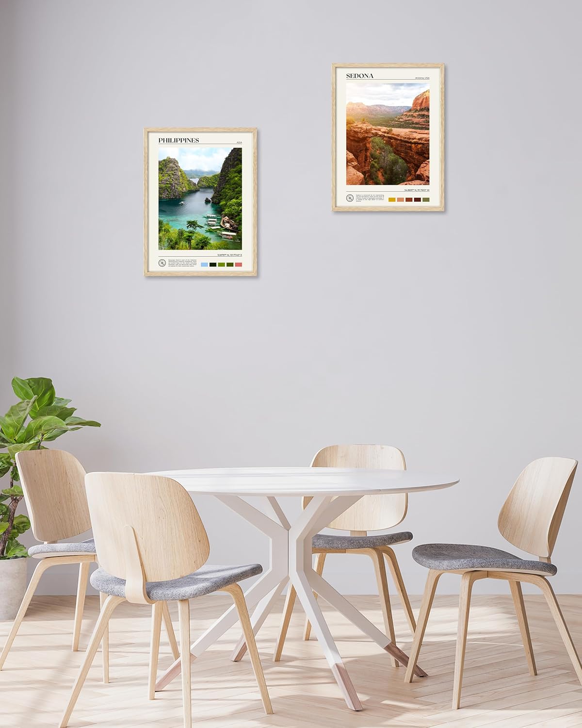 HesenDot Natural OAK Wood Framed Arizona Wall Art,12x16in Sedona's Red Rock Formations Quality Canvas Wall Print,Classic Urban Landmark Wall Decor for Living Room,Bedroom,Office Gallery Set of 1