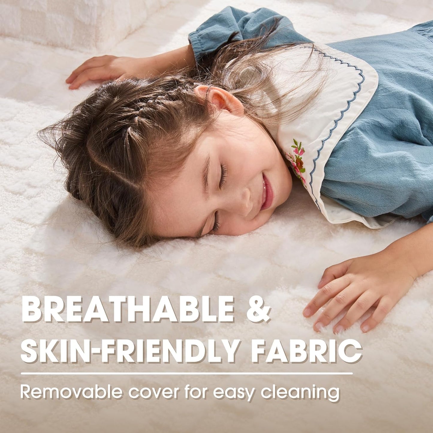 Hobestluk 96“ Modular Sectional Sofa Couches L-Shape Couch 3 Seat Modular Sofa Memory Foam Sectional Couches for Living Room, Cloud Couch with Oversized Chaise (White, Checked (Right Facing Chaise))