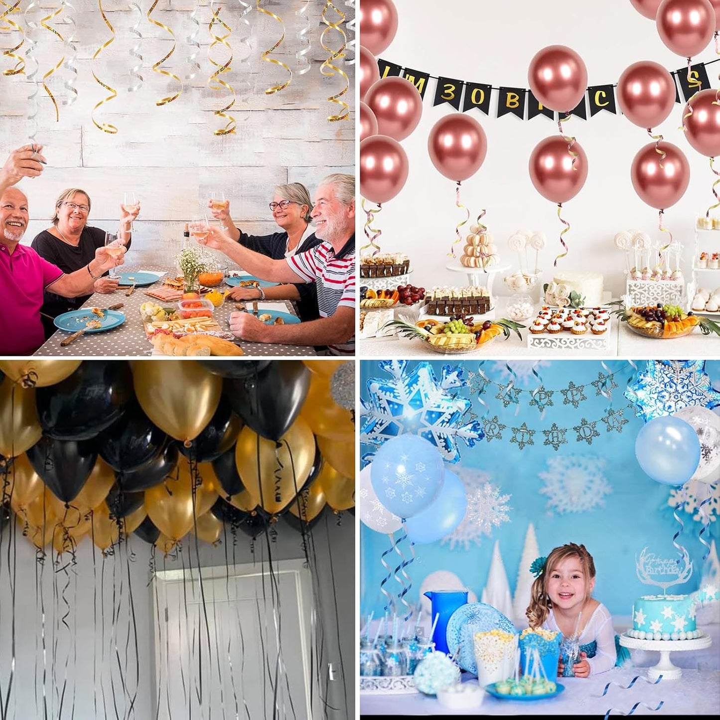 BEISHIDA 2 Pack 100 Yards Red Gold Ribbon Curling Crimped Glitter Balloon String Shiny Metallic for Gift Wrapping Birthday Party Festival Art Craft Decor Florist Flowers Decoration