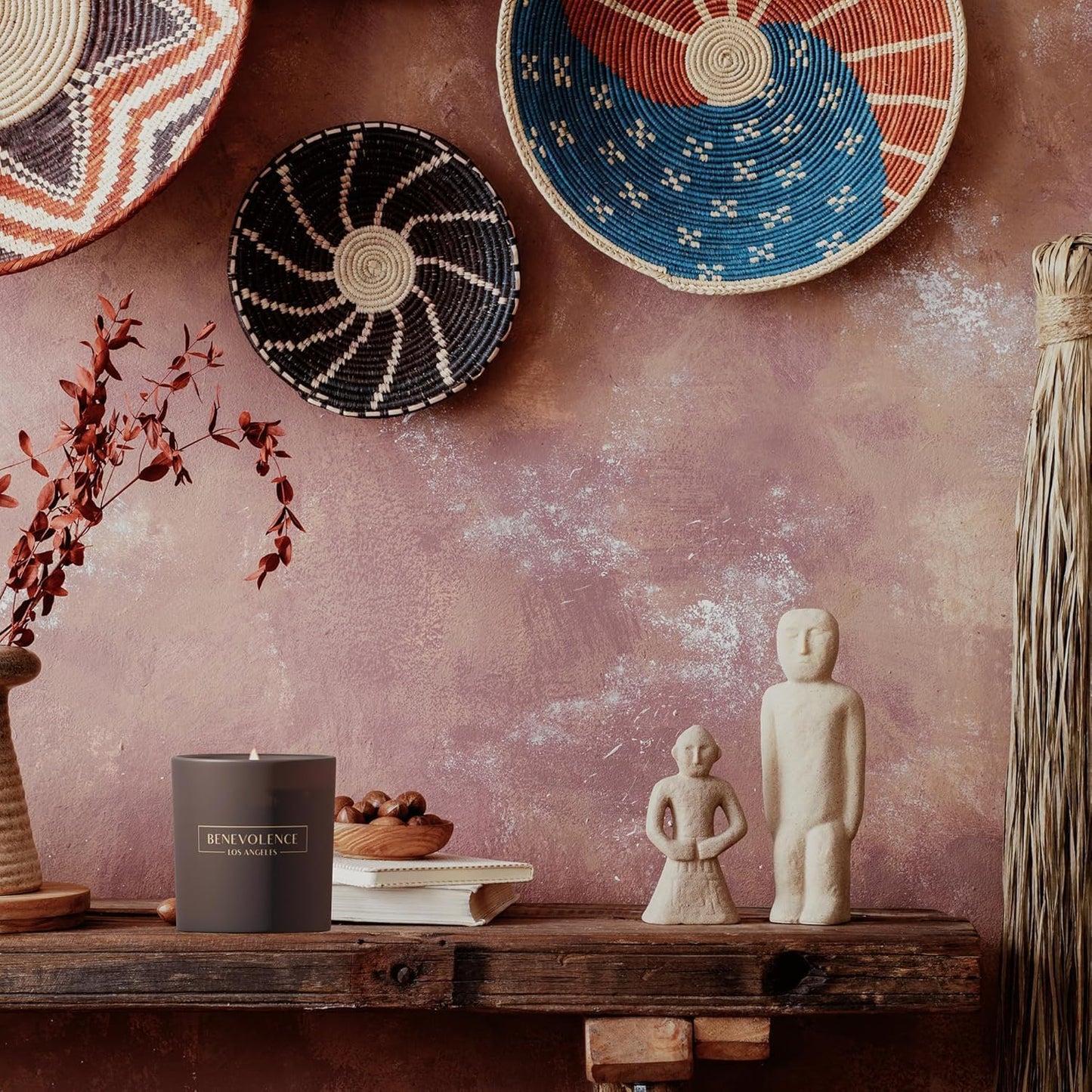 Benevolence LA Scented Candle Gift Set – 4-Pack Soy Candles with Wood Wicks – Rose & Sandalwood, Wild Lavender, Eucalyptus & Chamomile, Lemongrass & Basil – 8oz Each – Aromatherapy & Home Fragrance