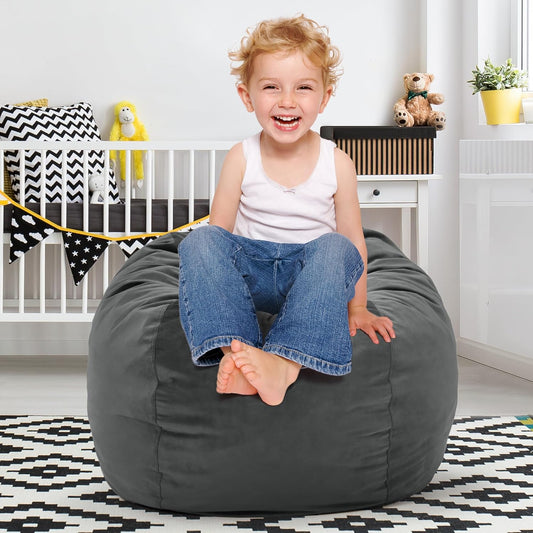 Hobestluk Bean Bag Chairs 2.5FT Bean Bag Chair with Memory Foam Filled & Machine Washable Cover,Beanbag Chair, Small Bean Bag Chairs for Playroom, Living Room, Bedroom