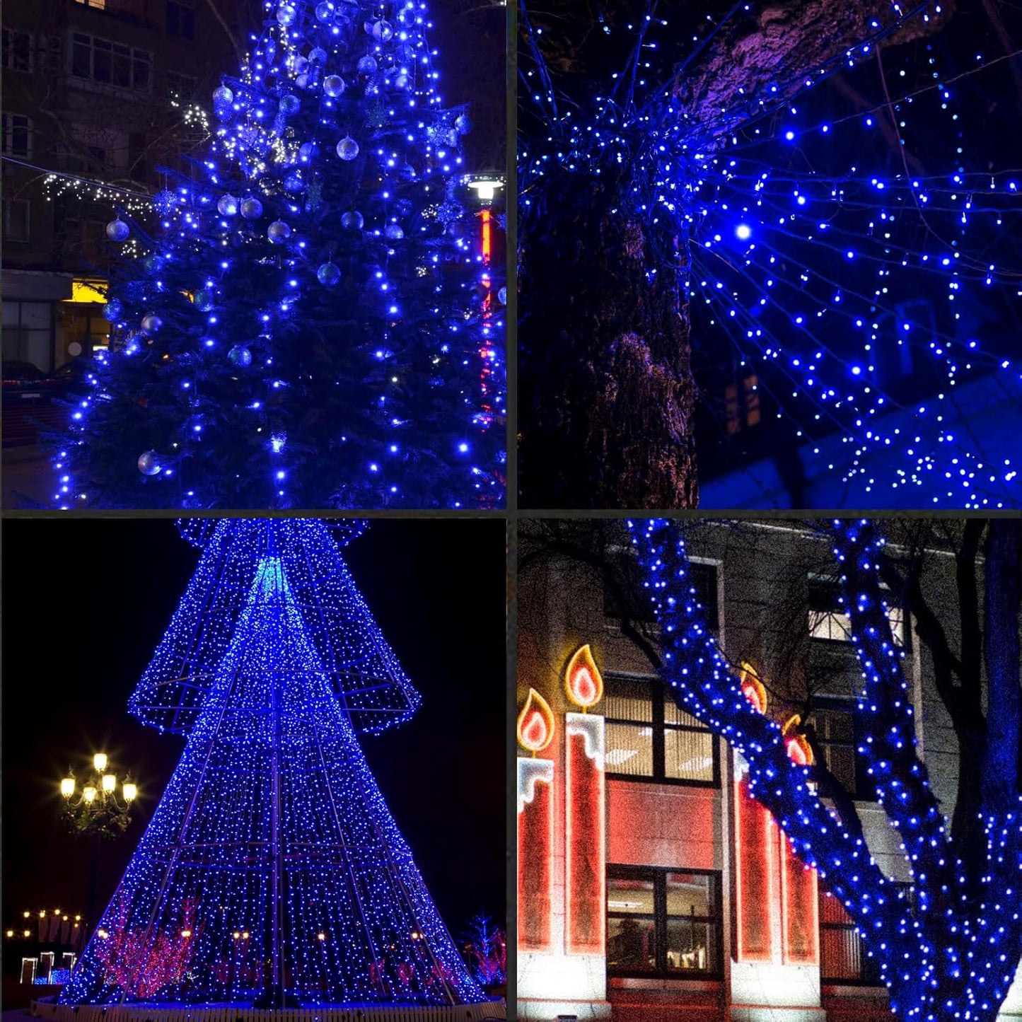 50LED String Lights,LED Christmas Lights,6" SPACING,Green Wire,Blue Colour,Commercial Grade