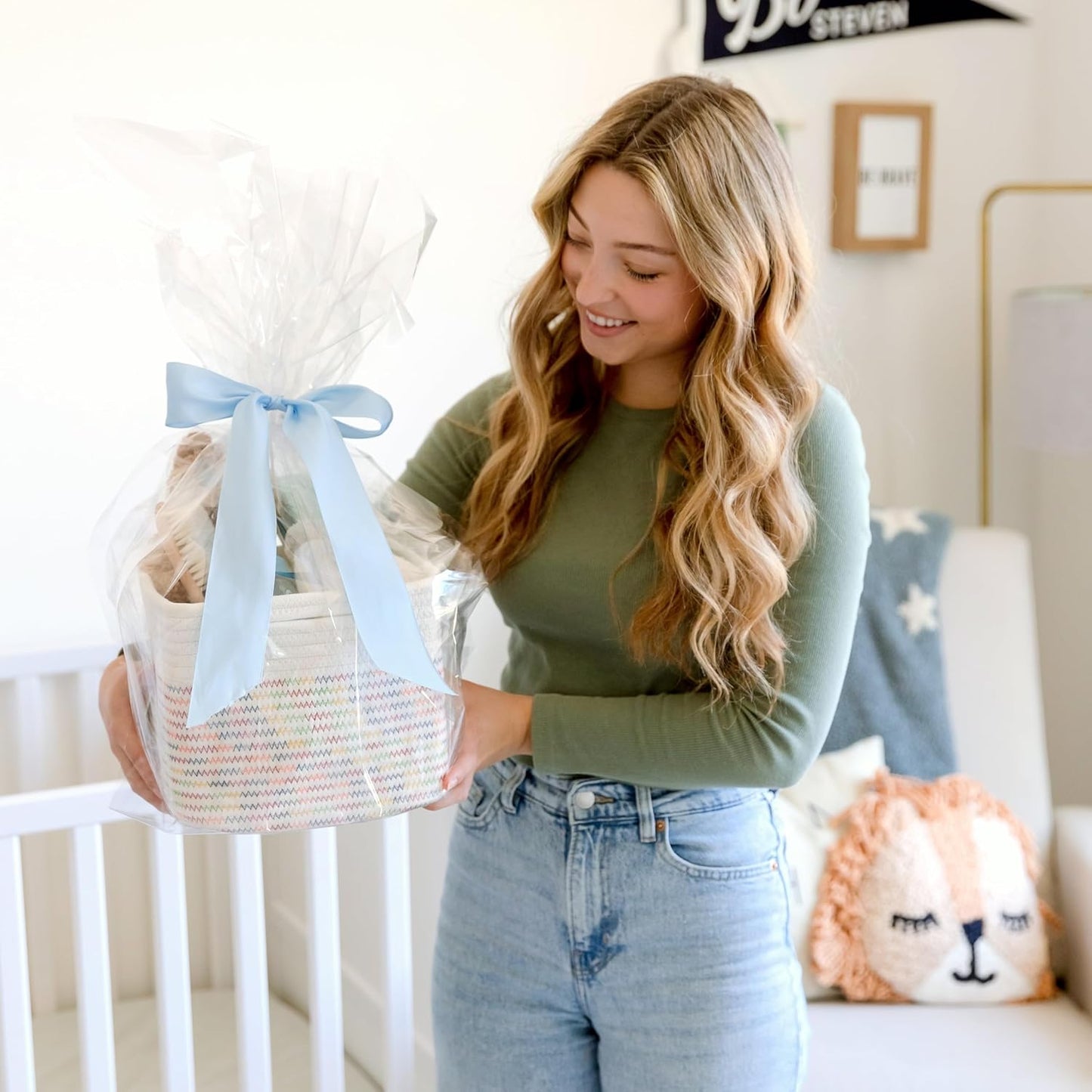 NaturalCozy Storage Cubes 9”x9”x7”Cotton Rope Woven Baskets for Organizing 3-Pack | 9 Inch Cube Storage Bin | Small Basket for Shelf Nursery, Pantry, Decorative Plant, Bathroom Closet, Toy Gift