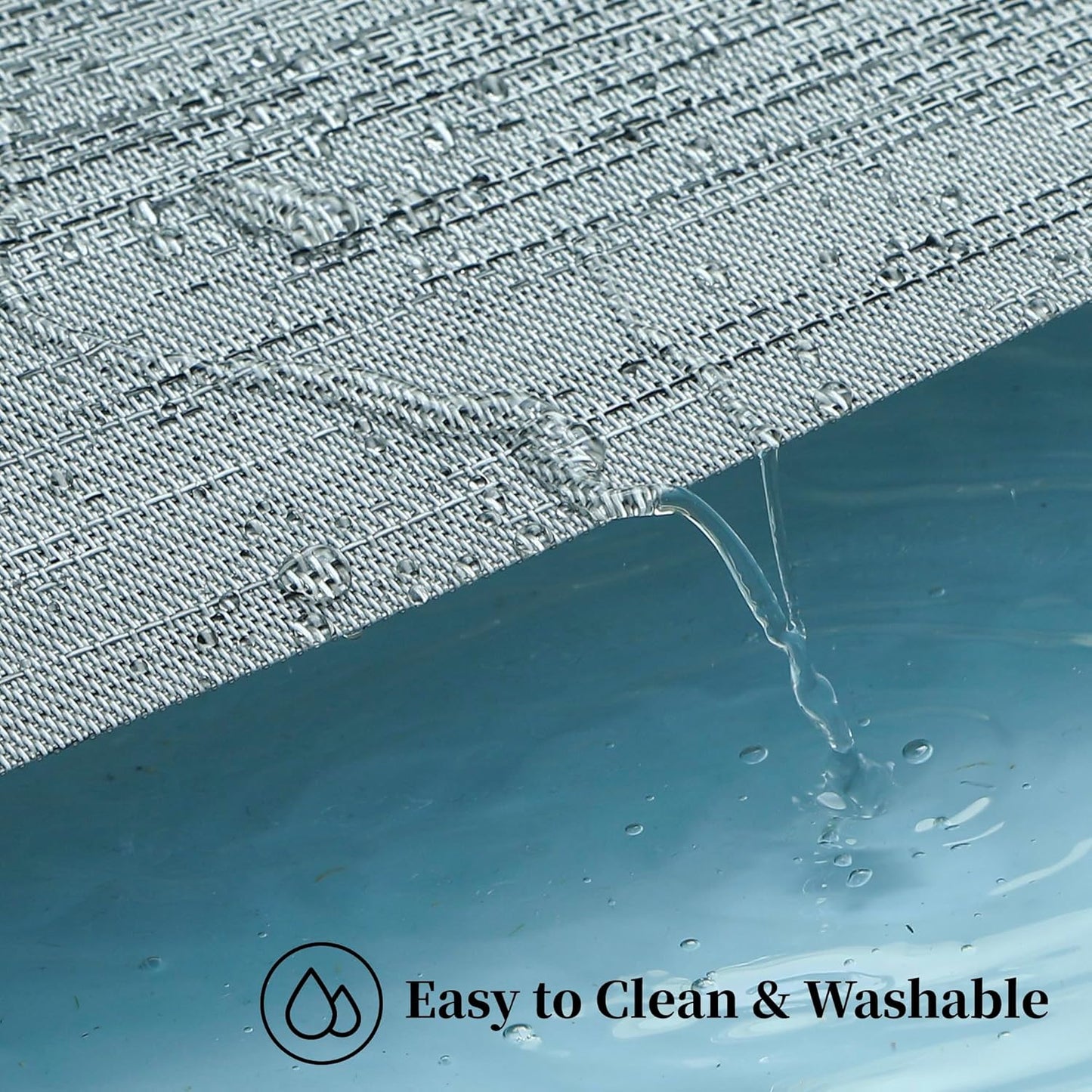 Leetaltree Grey Placemats, Heat Resistant Non-Slip Place mats for Dining Table, Washable Durable PVC Vinyl Woven Table Mats (Set of 12)