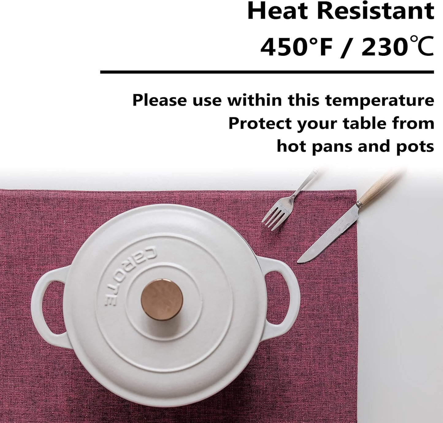 Home Brilliant Red Placemats Set of 4 Cloth Placemat for Holiday Heat Resistant Dining Table Mats Kitchen Washable Place Mats, Wine Red