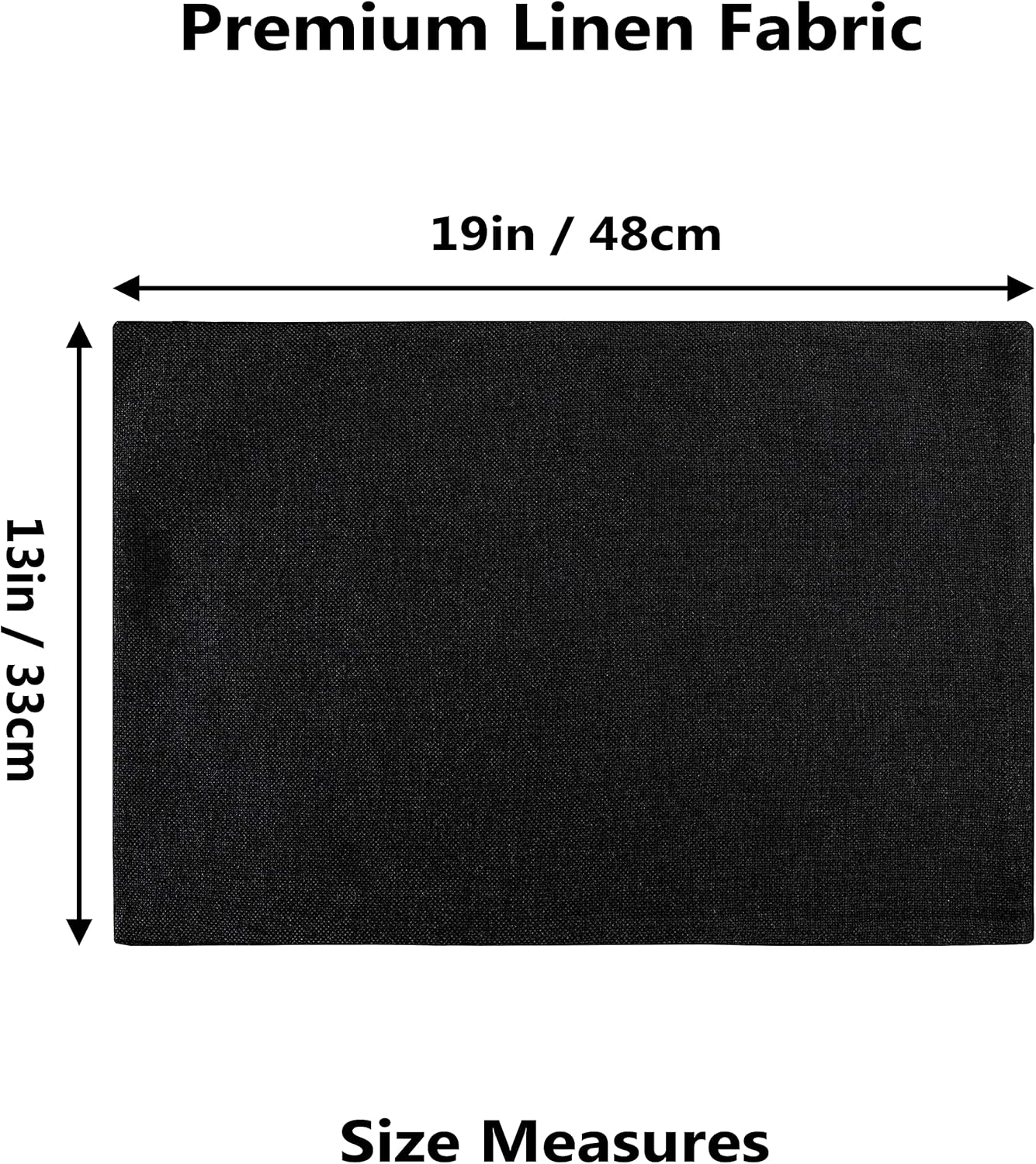 Home Brilliant Black Placemats Set of 6 Heat Resistant Dining Table Fall Halloween Place Mats Kitchen Cloth Table Mats, Black