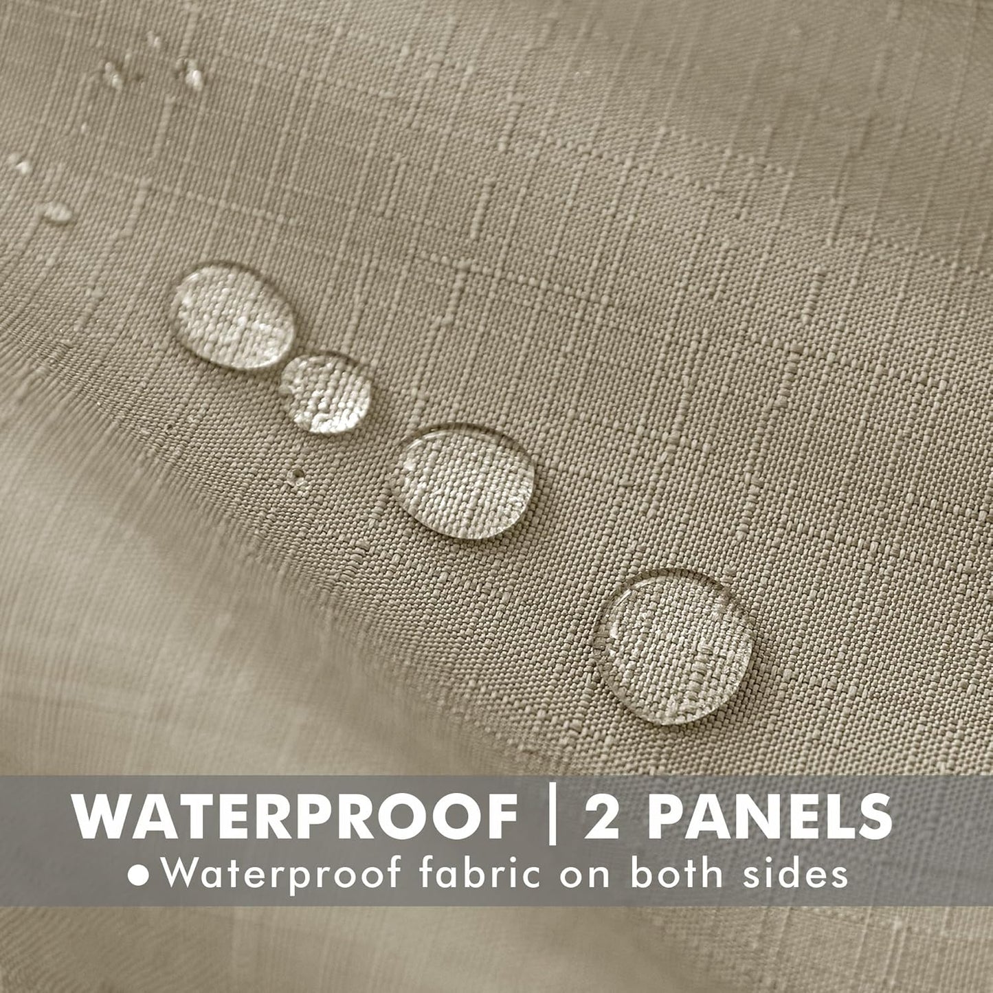 HolidayIdeas 6 Panels Linen Outdoor Curtains for Patio Waterproof Taupe Outside Curtains 54x84 Inch-Gazebo Curtains Weighted Weatherproof, Privacy for Pergola, Porch, Cabana, Deck, Sunroom, Backyard