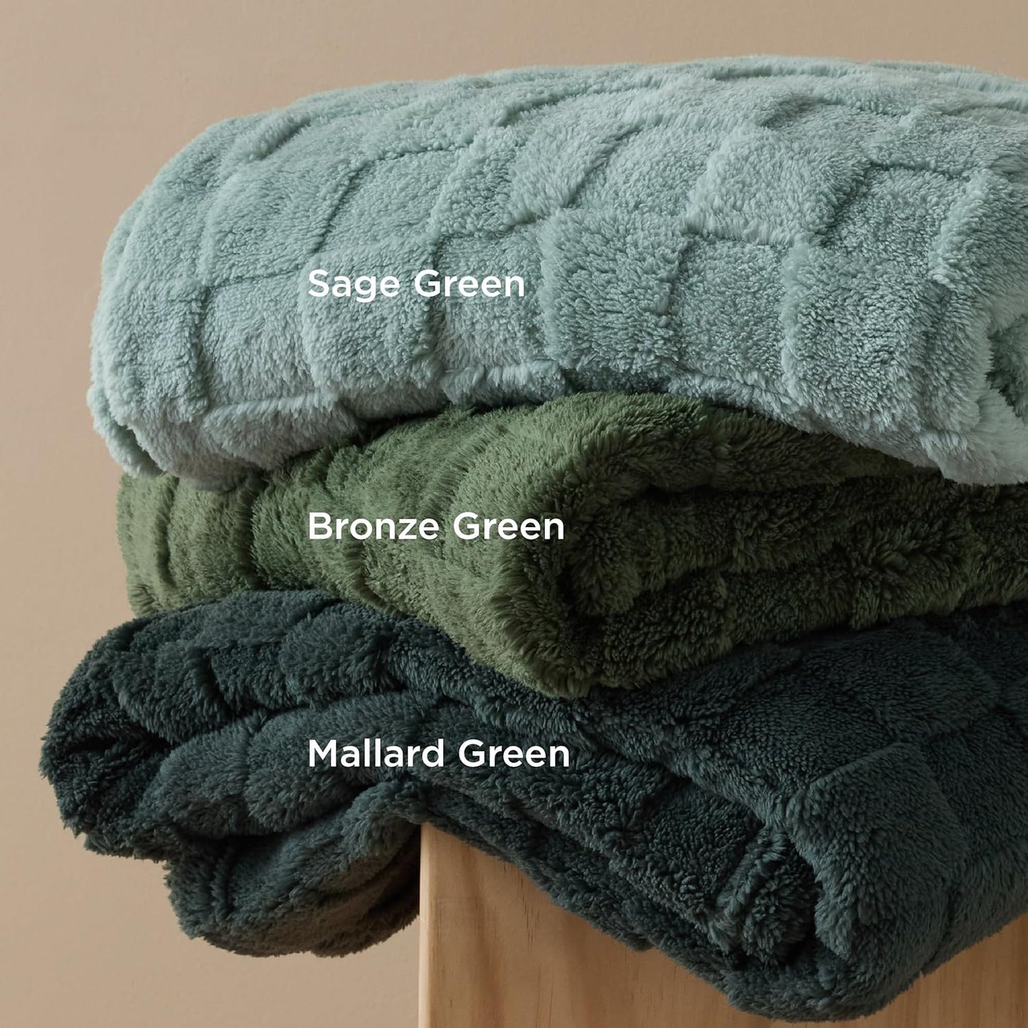 Bedsure GentleSoft Blankets Queen Size for Bed - Super Soft Cozy Blanket for Women Men Girls, Large Fuzzy Fleece Throw for Bedroom Decor, Bronze Green, 90x90 Inches