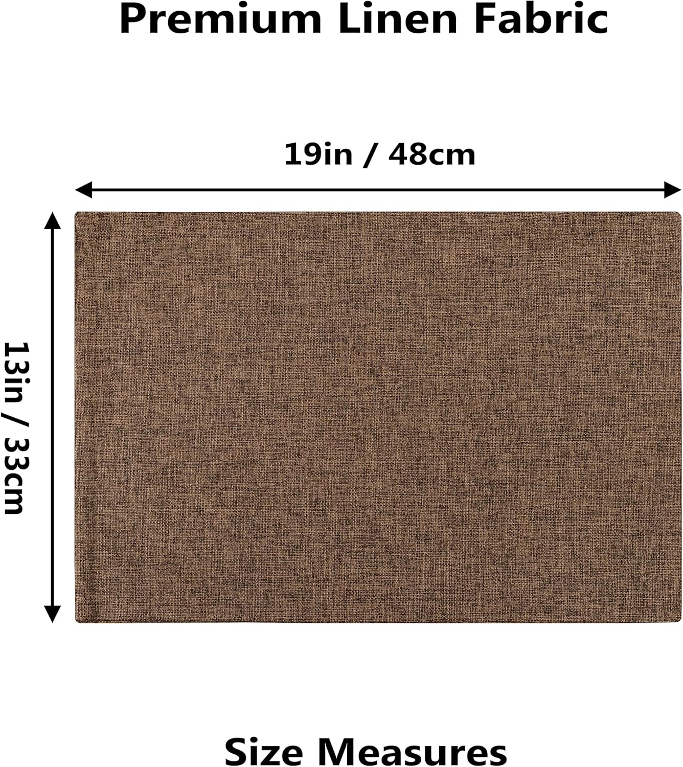 Home Brilliant Cloth Placemats Set of 8 Heat Resistant Dining Table Place Mats Linen Kitchen Table Mats, Brown