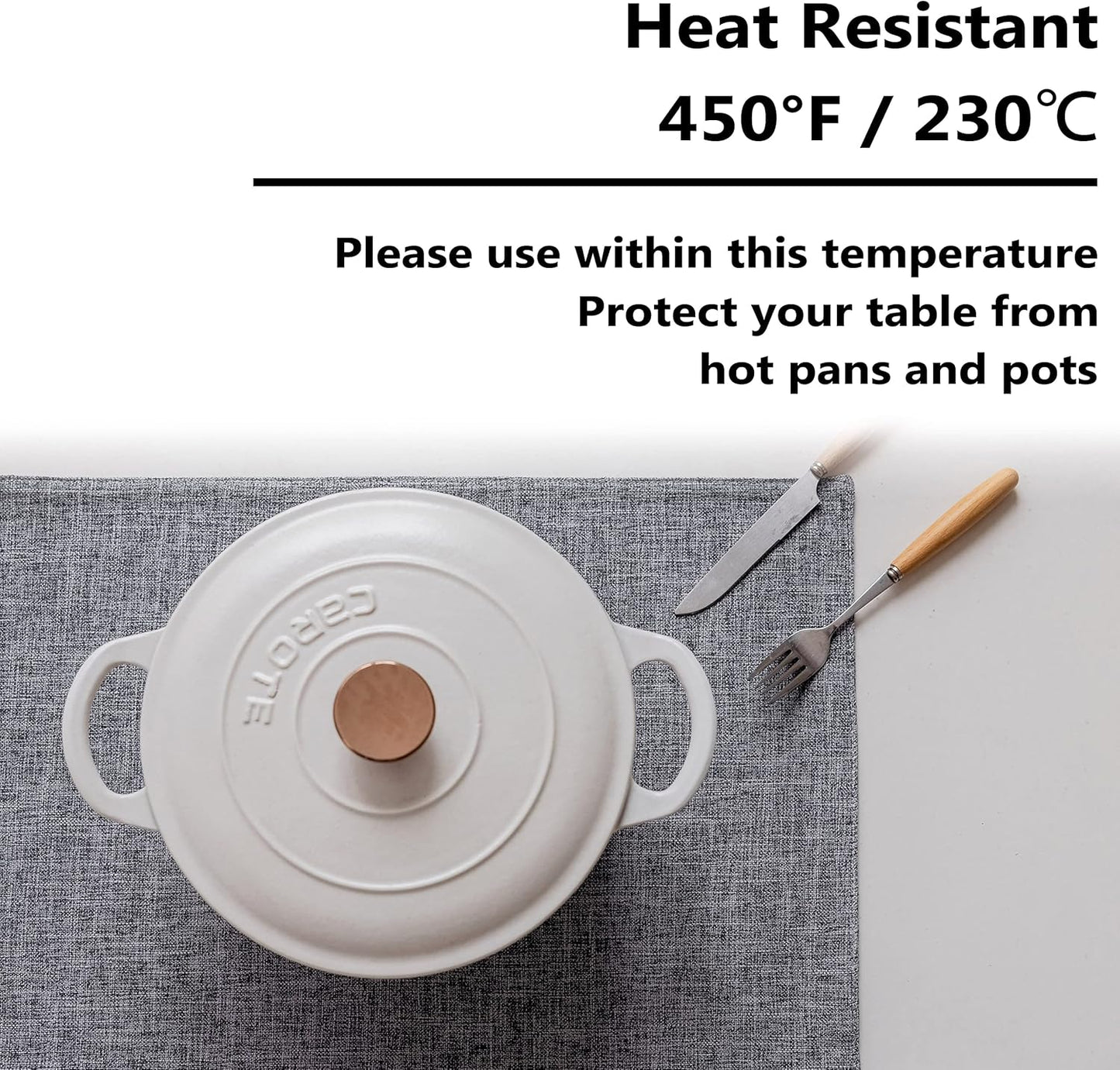 Home Brilliant Linen Placemats Set of 6 Heat Resistant Washable Placemats for Parties Buffet Dinner, 13 x 19 inches, Ash Grey