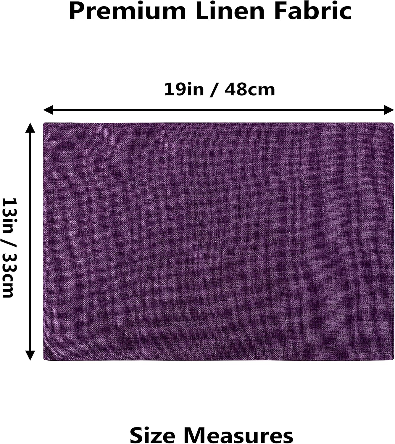 Home Brilliant Cloth Placemats Set of 8 Heat Resistant Dining Table Place Mats for Kitchen Table, 13 x 19 inches, Purple