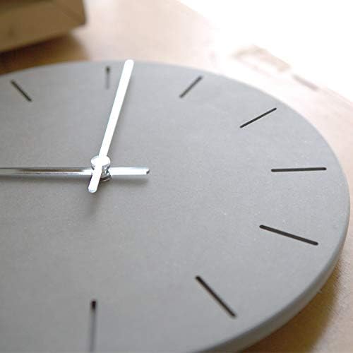 Stephanie Imports Modern Minimalist Concrete Hiding Gray (Numberless Dial) Silent Wall Clock