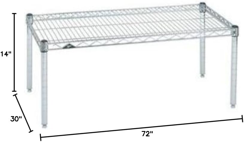 Omega Products Corporation 30" Deep x 72" Wide x 14" High Chrome Stationary Dunnage Rack