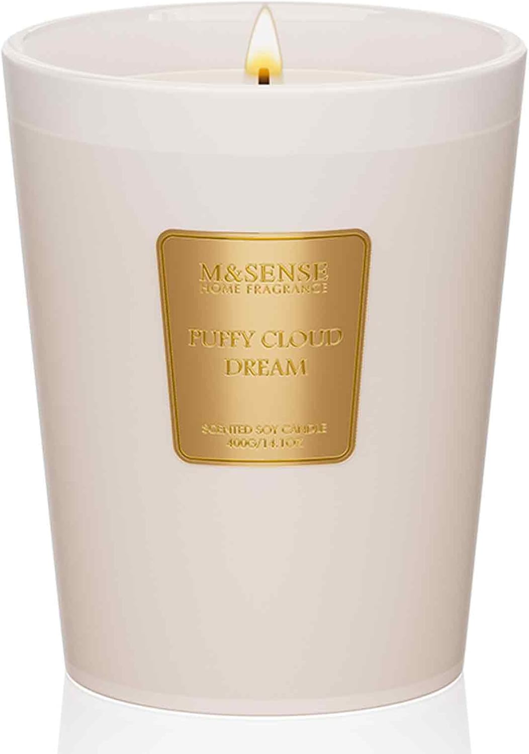 M&SENSE Puffy Cloud Dream Scented Candle Home Decor, Natural Soy Wax,4.1oz 60 Hours Long Lasting Slow Burning, Aromatherapy Candle for Stress Relief