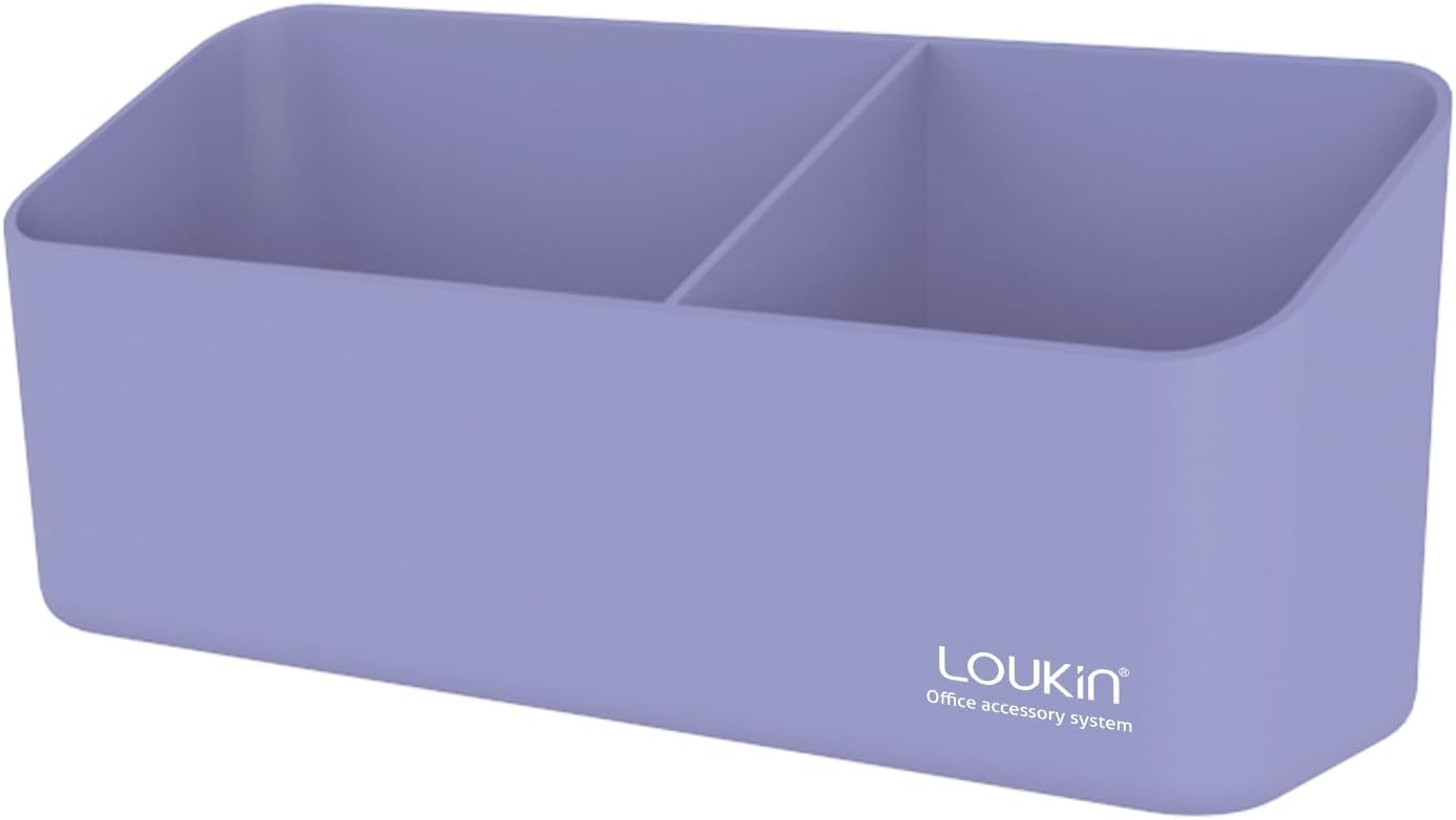 loukin Magnetic and Adhesive Marker Holder, Dry Erase Accessory Tray, Magnetic Storage Organizer for Whiteboard, Glass or Refrigerators (Purple)