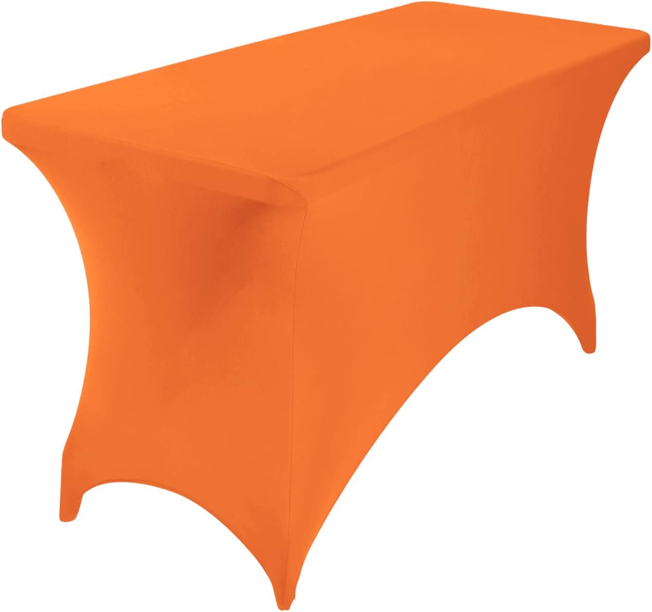 2Pack Spandex Waterproof Table Covers 4ft，Spandex 4ft Waterproof Table Cover for Party,Wedding, Banquet, and Events(Orange)