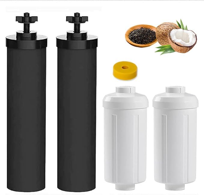 Water Filter Replacement Compatible with Berkeyy Black Filters & PF 2 Fluoride Filters Gravity Water Filter System by NSF/ANSI 42 Certified, 2 Packs Combo water filtration replacement