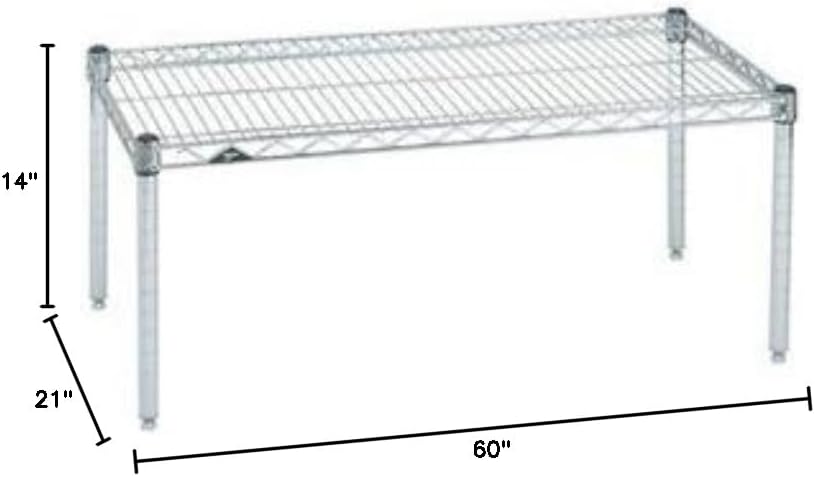 Omega Products Corporation 21" Deep x 60" Wide x 14" High Chrome Stationary Dunnage Rack