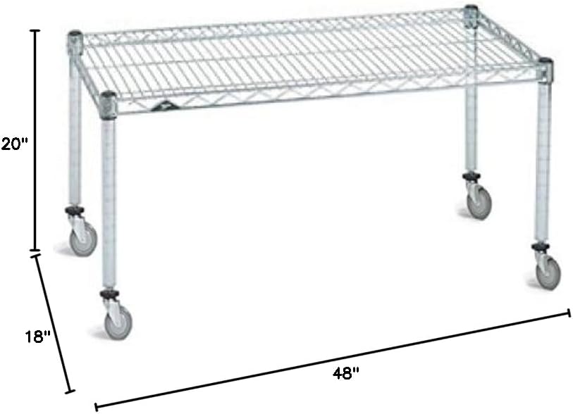 Omega Products Corporation 18" Deep x 48" Wide x 20" High Chrome Mobile Dunnage Rack