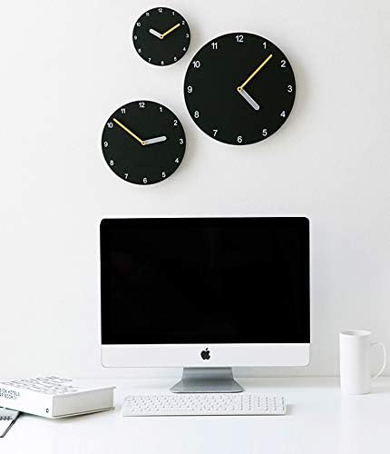 Stephanie Imports Modern Minimalist Black & Yellow Wall Clock