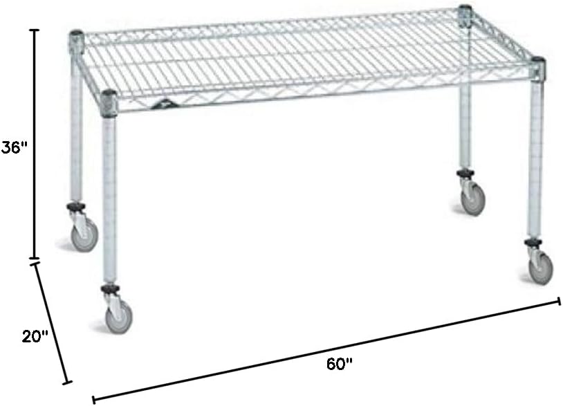 Omega Products Corporation 36" Deep x 60" Wide x 20" High Chrome Mobile Dunnage Rack