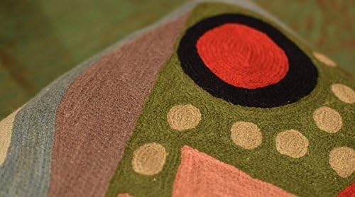 Lumbar Kandinsky Abstract Pillow Cover - Original Composition | Modern Chair Cushion | Modern Outdoor Pillowcase | Mid Century Chair Cushions | Hand Embroidered Wool Size 14x20