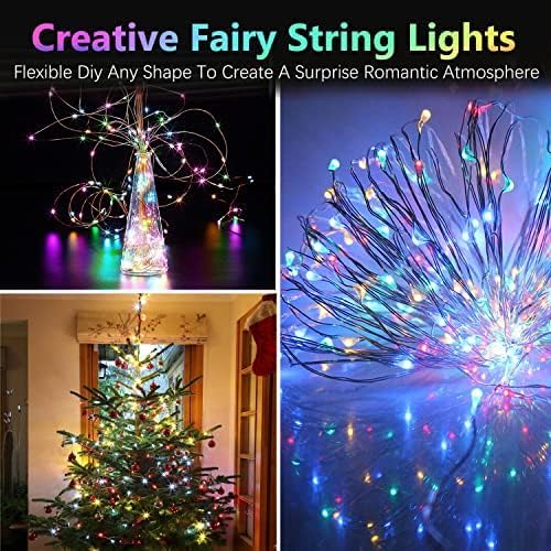 4 Pack 20FT 60LED Battery Operated Fairy Lights with Timer, Waterproof Battery String Lights Outdoor Indoor, Twinkle Light for Bedroom Wedding Birthday Party Chirstmas (Multicolor)