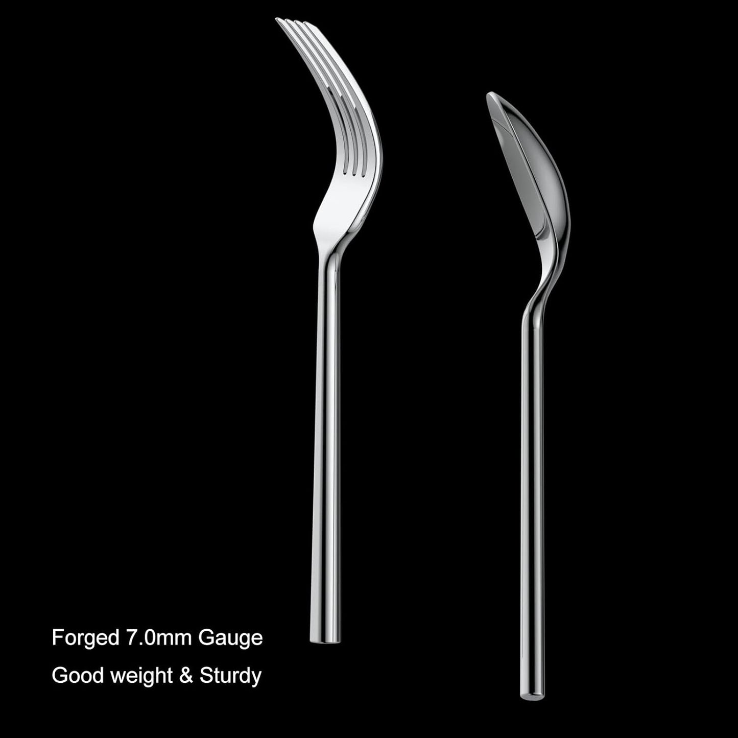 Alata Potter 45-Piece Forged Stainless Steel Flatware Set Cutlery Set,Service for 8,Silver Finish,Dishwasher Safe