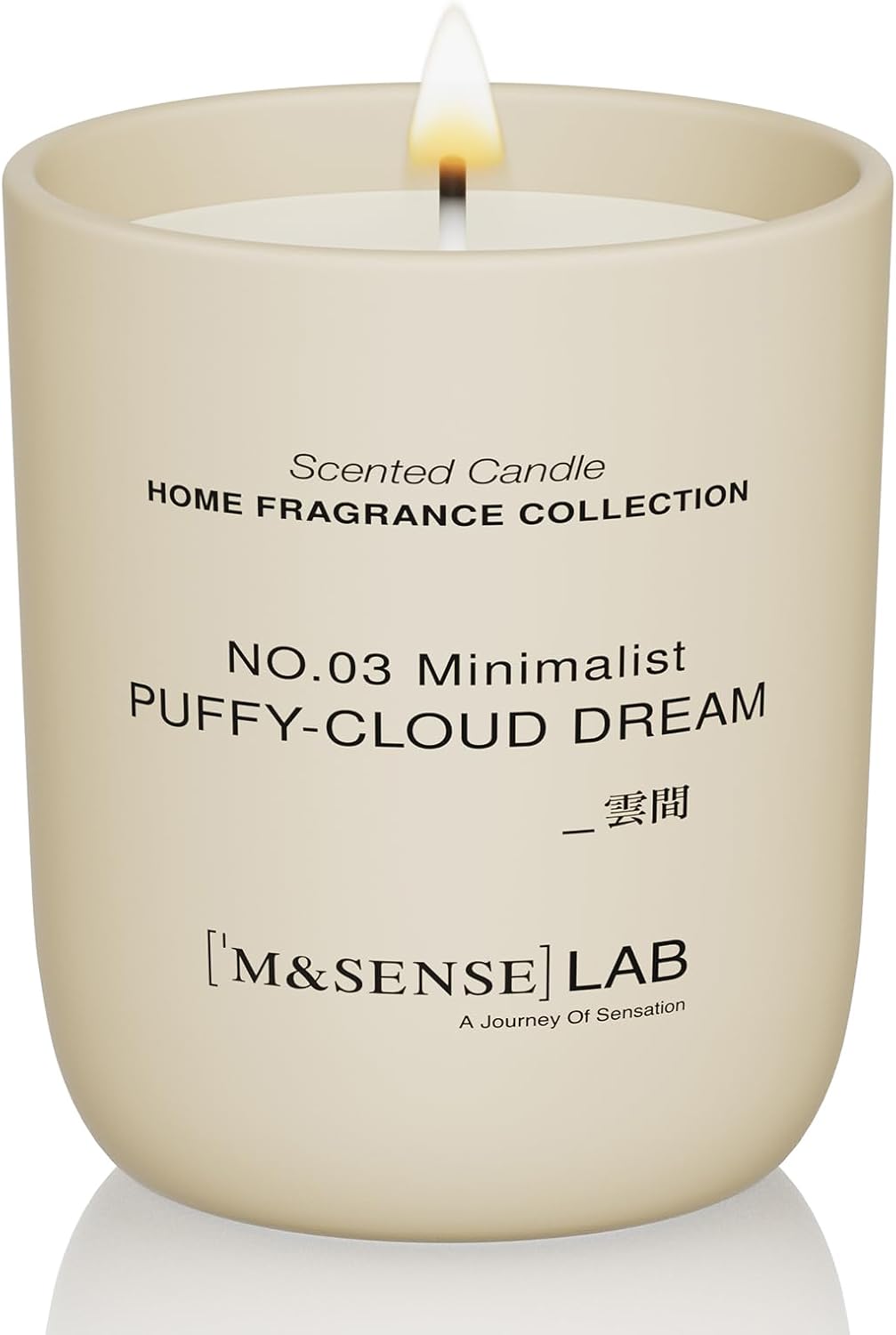 M&SENSE Natural Soy Candle| Puffy-Cloud Dream | 5.3 oz | Minimalist Scented Candle for Relaxation, Gifting, Home Décor | for Bedroom, Office, Party Small